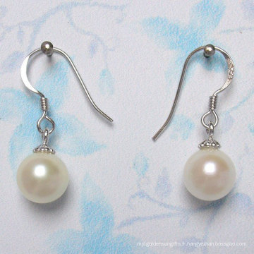 Boucles d&#39;oreilles en perles d&#39;eau douce en argent 925 (ER1443)